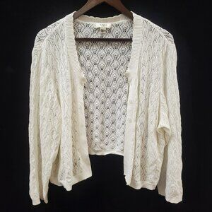 Cato Womens Open Knit Cropped Cardigan Size 18/20 Fairy Beach Costal Vacation